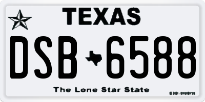 TX license plate DSB6588