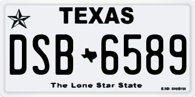TX license plate DSB6589