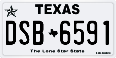 TX license plate DSB6591