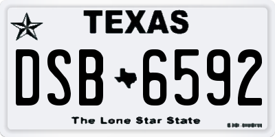 TX license plate DSB6592