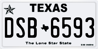 TX license plate DSB6593