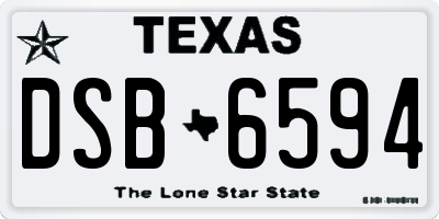 TX license plate DSB6594