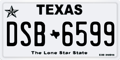 TX license plate DSB6599