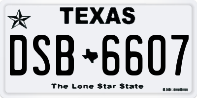 TX license plate DSB6607