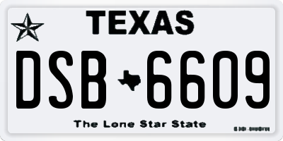 TX license plate DSB6609