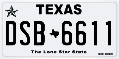 TX license plate DSB6611