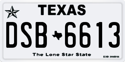 TX license plate DSB6613