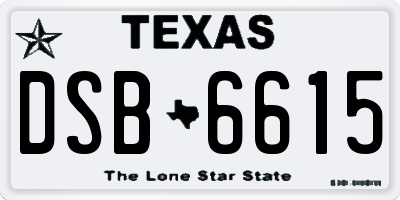 TX license plate DSB6615