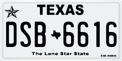 TX license plate DSB6616