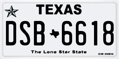 TX license plate DSB6618