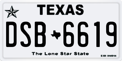 TX license plate DSB6619