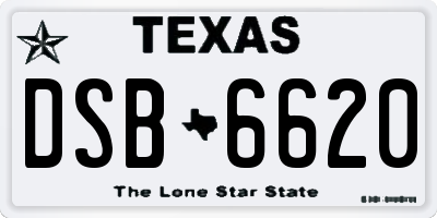 TX license plate DSB6620