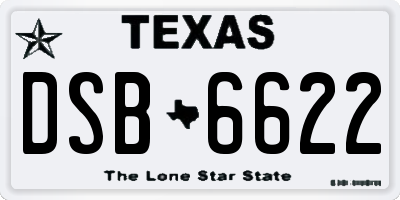TX license plate DSB6622