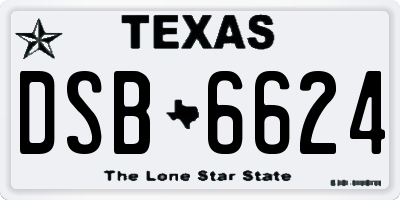 TX license plate DSB6624