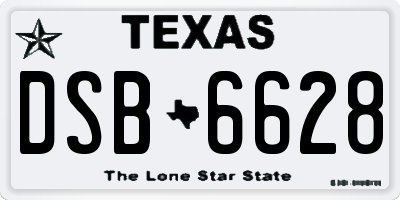TX license plate DSB6628