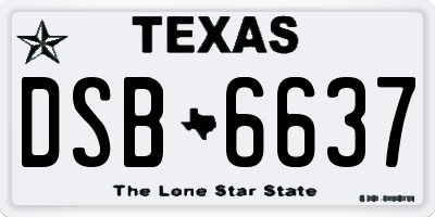 TX license plate DSB6637