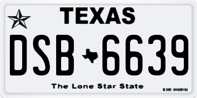 TX license plate DSB6639