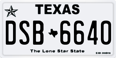 TX license plate DSB6640