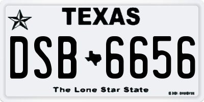 TX license plate DSB6656