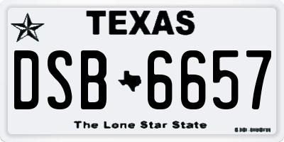 TX license plate DSB6657
