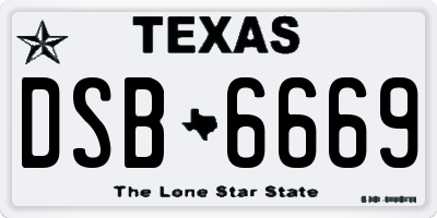 TX license plate DSB6669