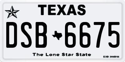 TX license plate DSB6675