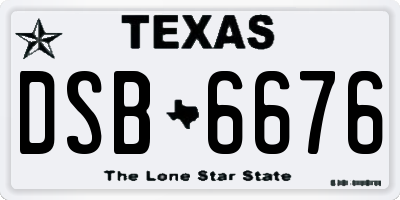 TX license plate DSB6676