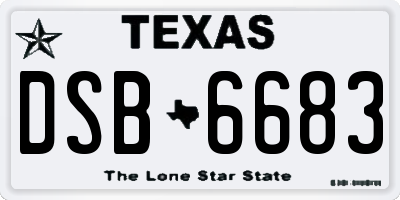TX license plate DSB6683