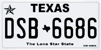TX license plate DSB6686