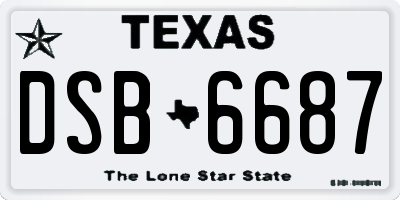 TX license plate DSB6687