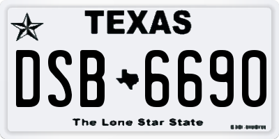 TX license plate DSB6690