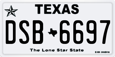 TX license plate DSB6697