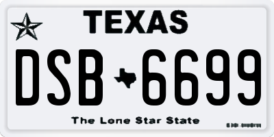 TX license plate DSB6699