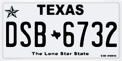 TX license plate DSB6732