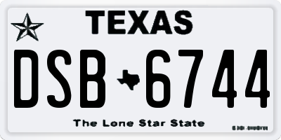TX license plate DSB6744