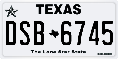 TX license plate DSB6745