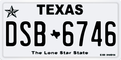 TX license plate DSB6746