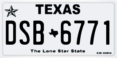 TX license plate DSB6771
