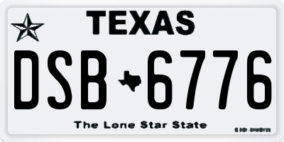TX license plate DSB6776