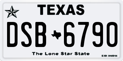 TX license plate DSB6790
