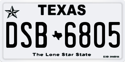 TX license plate DSB6805