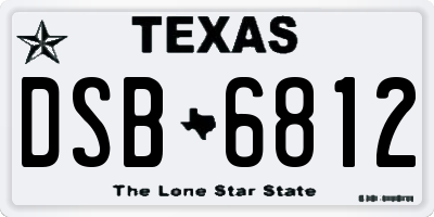 TX license plate DSB6812