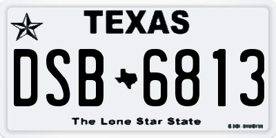 TX license plate DSB6813
