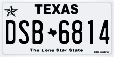 TX license plate DSB6814