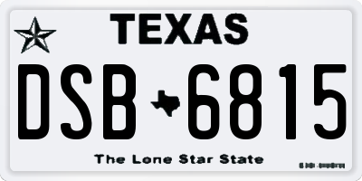 TX license plate DSB6815