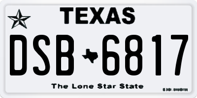 TX license plate DSB6817