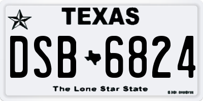 TX license plate DSB6824