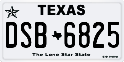 TX license plate DSB6825