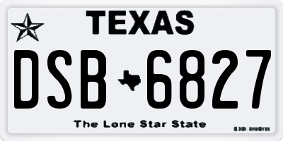 TX license plate DSB6827