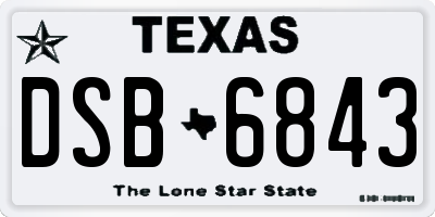 TX license plate DSB6843